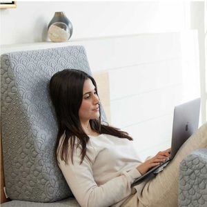 Brentwood Home Gel Memory Foam Wedge Grey Quilted Pillow